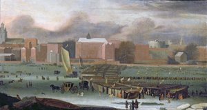 Frost Fair nad Tamizą na Temple Stairs, c.1684