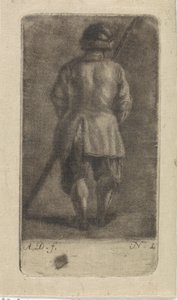 Mężczyzna z kijem, widziany od tyłu autorstwa Abraham Delfos