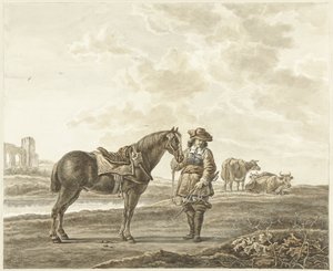 Jeździec w krajobrazie autorstwa Abraham Delfos