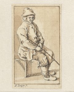 siedzący mężczyzna autorstwa Abraham Delfos