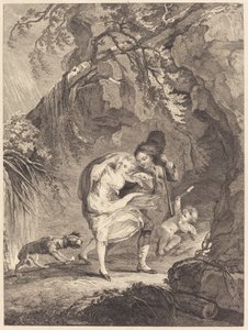 Le coup de vent (Podmuch wiatru) autorstwa Abraham Girardet after Antoine Lebel