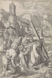 Niesienie krzyża Pasja (tytuł serii) autorstwa Abraham Hogenberg