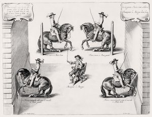 Ilustracja z podręcznika jeździeckiego, grawerowana przez Peetera Clouweta (1629-70), 1658 autorstwa Abraham Jansz. van after Diepenbeeck