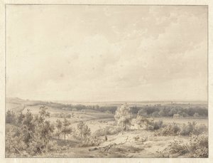 Widok na Alkmaar z wydmy w Schoorl autorstwa Abraham Johannes Couwenberg
