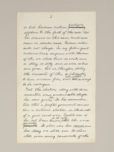 Autograf rękopisu przemówienia Lincolna o zwycięstwie w wyborach jako prezydenta, wygłoszony w Waszyngtonie, z okna Białego Domu wieczorem 10 listopada