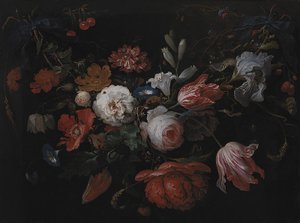 Girlanda z kwiatów autorstwa Abraham Mignon