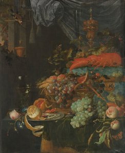 Martwa natura z owocami i szczygieł autorstwa Abraham Mignon