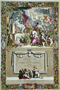 Strona tytułowa z „Dokładnego opisu upraw” Abrahama Muntinga (1626-83), wydanej w 1666 r. (kolorowa grawerunek)