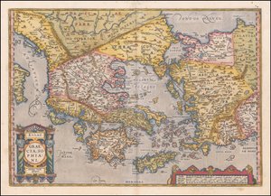 Mapa Grecji i zachodniej Turcji z 1584 r. autorstwa Abrahama Orteliusa autorstwa Abraham Ortelius