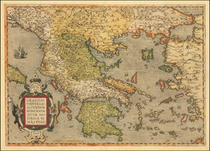 Mapa Grecji z 1584 r. autorstwa Abrahama Orteliusa autorstwa Abraham Ortelius