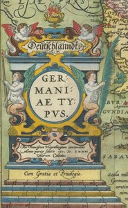 1608 kartusz z wbudowaną wagą autorstwa Abraham Ortelius