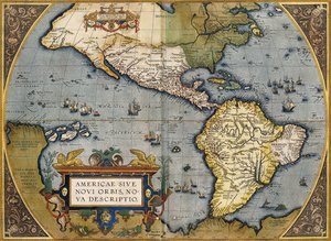 Mapa Ameryki, 1612 autorstwa Abraham Ortelius