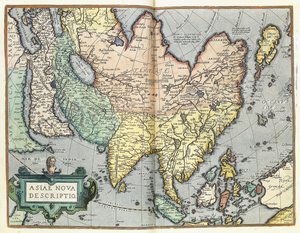 Azja, 1592 autorstwa Abraham Ortelius