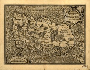 Hiberniae, Britannicae Insvlae nova descripto. LOC 99466749 autorstwa Abraham Ortelius