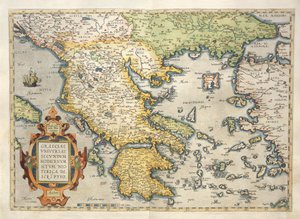 Mapa Grecji z Theatrum Orbis Terrarum autorstwa Abrahama Orteliusa autorstwa Abraham Ortelius