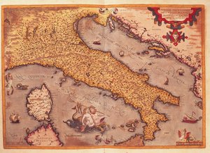 Mapa Włoch z Theatrum Orbis Terrarum, autorstwa Abrahama Orteliusa autorstwa Abraham Ortelius