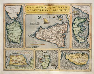 Mapa wysp Morza Śródziemnego autorstwa Abraham Ortelius