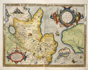 Mapa Tartary, północno-środkowa Azja, z Theatrum Orbis Terrarum autorstwa Abrahama Orteliusa