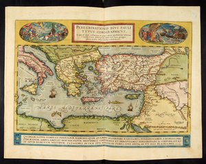 Mapa Imperium Rzymskiego, Theatrvm Orbis Terrarvm, Abraham Ortelius, Antwerpia autorstwa Abraham Ortelius