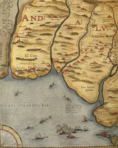 Port Palos w Andaluzji, z Teatru Świata Abrahama Orteliusa autorstwa Abraham Ortelius