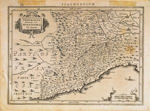 Księstwo Piemontu, Księstwo Monferrato, Liguria Zachodnia i część Regionu Ligurii Wschodniej, Od Theatrum Orbis Terrarum autorstwa Abrahama Orteliusa autorstwa Abraham Ortelius