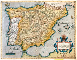 Hiszpania, Portugalia autorstwa Abraham Ortelius