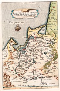 Thietmarsiae, Holsaticae partie regionalne typus Geografia terytorium Polski Północnej z miastem Dantzig (Dantzig, Gdańsk). autorstwa Abraham Ortelius