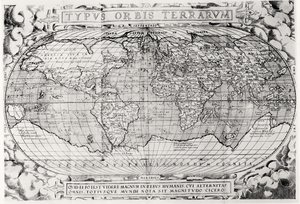 Mapa świata, mapa świata, 1577 autorstwa Abraham Ortelius