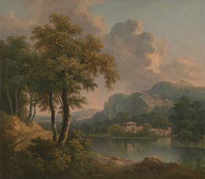 Zalesiony, pagórkowaty krajobraz, 1785.