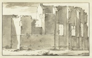 Widok na ruiny chóru Grote Kerk w Zandvoort