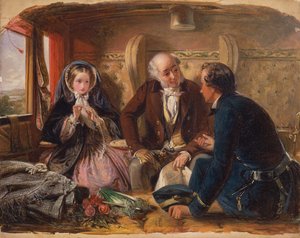 Pierwsza klasa – spotkanie. I przy pierwszym spotkaniu kochany., 1855. autorstwa Abraham Solomon
