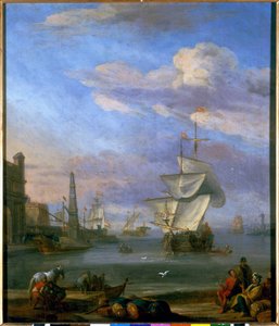Port holenderski, obraz Abrahma Storcka autorstwa Abraham Storck