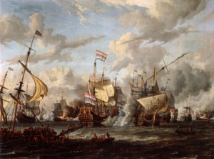 Bitwa morska pod Texel autorstwa Abraham Storck