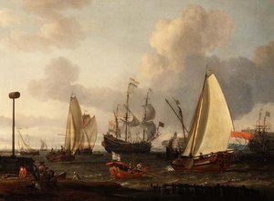 Holenderscy żołnierze u wybrzeży autorstwa Abraham Storck