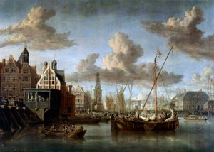 Port w Amsterdamie Obraz Abrahama Storcka (1635-1710)