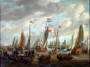 Car Piotr I odwiedzający Anglię w styczniu 1698, początek XVIII wieku autorstwa Abraham Storck