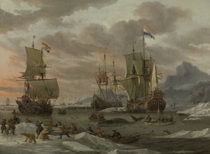 Wielorybnictwo na Oceanie Arktycznym autorstwa Abraham Storck