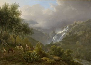 Kaskady w Tivoli, z nadchodzącą burzą, 1824