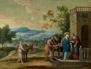 Nawiedzenie: Maryja i Elżbieta podają sobie ręce autorstwa Abraham Willemsens
