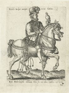 Holenderski szlachcic na konnym sokolnictwie autorstwa Abraham de Bruyn (attributed to)