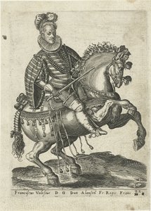 Portret François, księcia Andegawenii na koniu