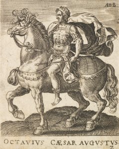 Oktawiusz Cezar August z Dwunastu Cezarów na koniu, ca. 1565-1587, ca. 1565-1587.