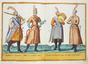 Stroje z XVI wieku z „Omnium Poene Gentium Imagines”, wydanej w Kolonii autorstwa Abraham de Bruyn