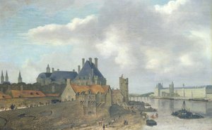 Nevers Hotel i Luwr, 1637 (olej na drewnie)