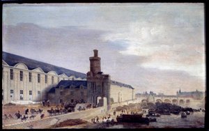 Widok na Porte Neuve i Galerie du Louvre około 1640 Entrée du Louvre nad brzegiem Sekwany. Obraz Abrahama de Verwera (1600-1650) 1640 wym. 0,37 x 0,59 m Paryż, Muzeum Carnavalet