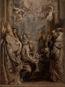 Dysputa o obecności Chrystusa w Eucharystii autorstwa Abraham van Diepenbeeck