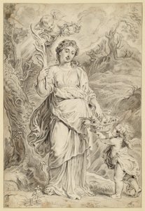 Święta Dorota trzymająca gałązkę palmową w prawej ręce autorstwa Abraham van Diepenbeeck