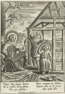 Chrystus pomaga Józefowi zbudować dom autorstwa Abraham van Merlen