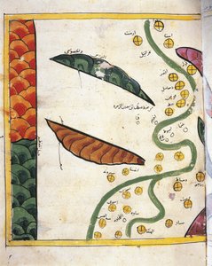 Mapa delty Nilu i dwóch Oaz (welum) autorstwa Abu Muhammad Al Idrisi or Edrisi