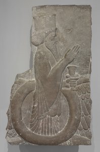 Ahuramazda w Skrzydlatym Dysku, Persepolis, 486-460 pne (wapień) autorstwa Achaemenid